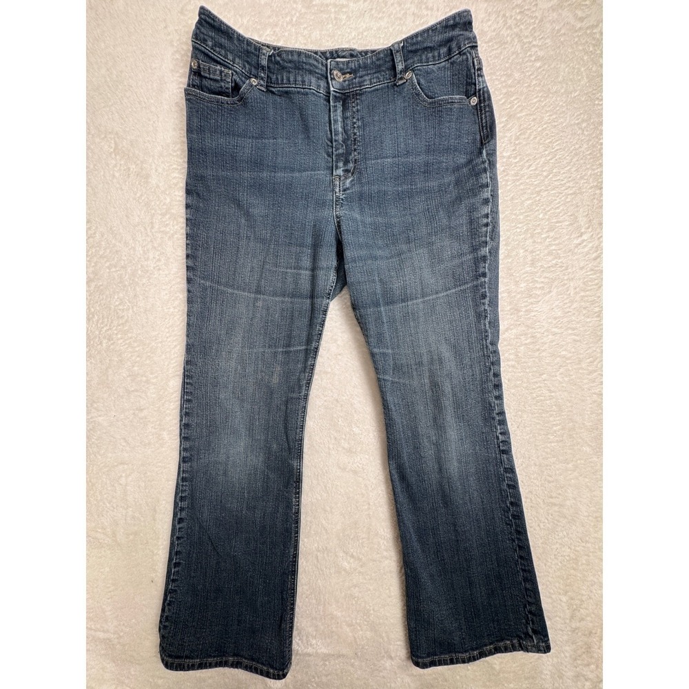 CHICO Platinum Women's Large Jeans Short Bootcut Dark Wash‎ Chic Comfy Chico's 2